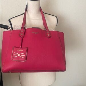 Karl Lagerfeld Fuchsia purse with Gold Details
